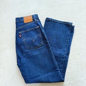 Levi's Ribcage Deep Blue Straight Jeans